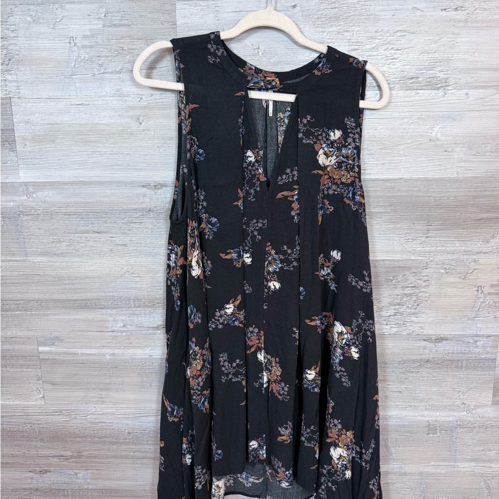 Free People Floral Print Sleeveless Flowy Mini Dress Tunic - Medium